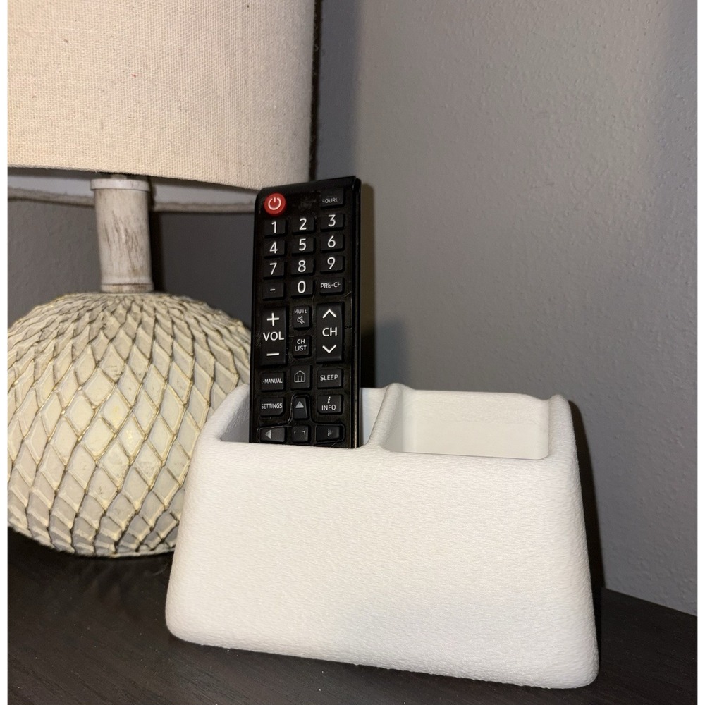Minimilist White 2 Slot Remote Control Holder Organizer Room Organizer 3D Print